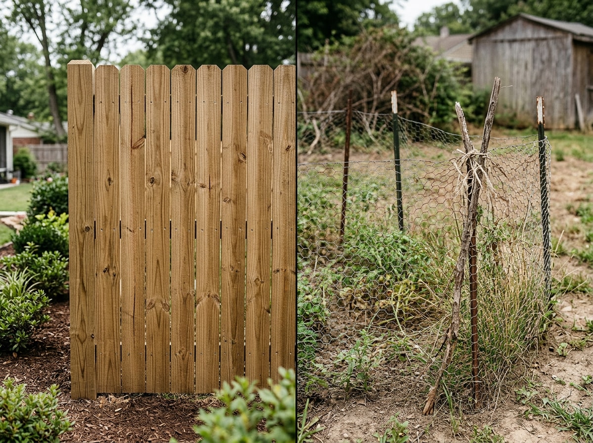 Comparison of approved versus prohibited fence materials under Irving, TX fence regulations