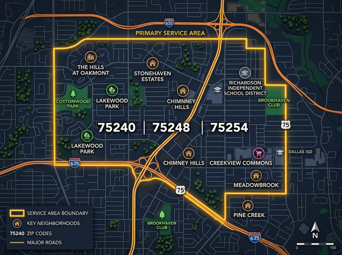 Map highlighting Mansfield, TX neighborhoods and service area coverage including the 76063 and 76084 ZIP codes